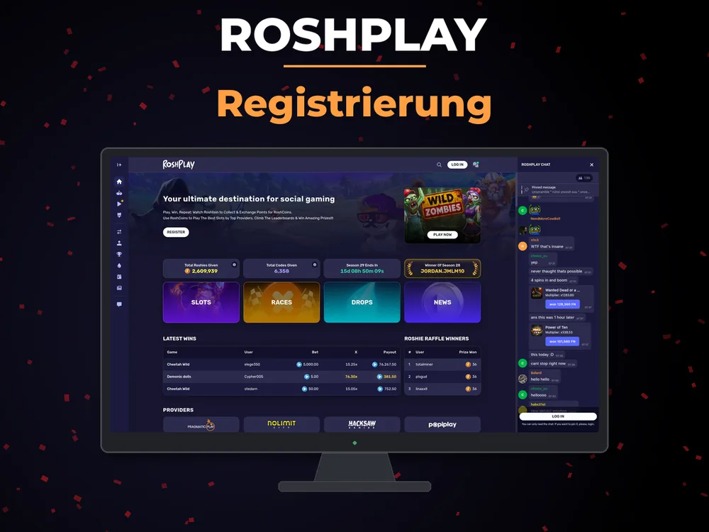Roshplay - Registrierung